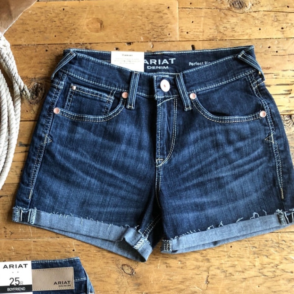 Ariat Women's Dark Blue Rolled-Hem Denim Shorts
